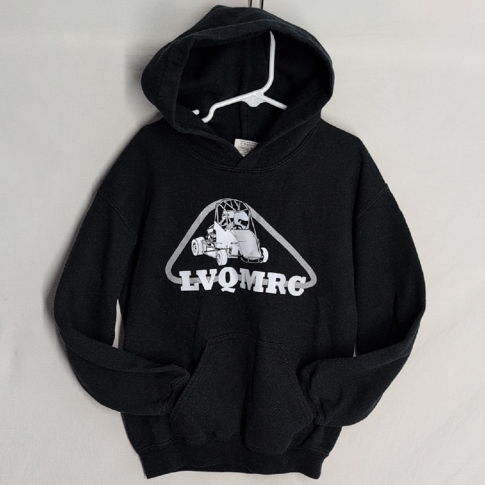 Gildan Black Kids Hoodie with White Graphic